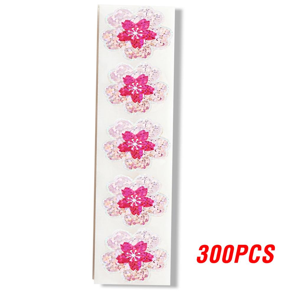 100-500pcs Laser Pink Floral Pattern Stickers Birthday Wedding Party Gift Wrapping Label Scrapbook Stationery Stickers