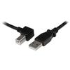 USB 2.0 Type A To USB Type B Left Angled Male To Male Cable - STARTECH.COM - 1 M - Black