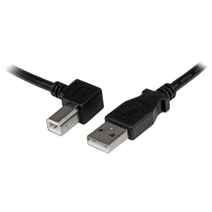 USB 2.0 Type A To USB Type B Left Angled Male To Male Cable - STARTECH.COM - 1 M - Black