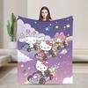 Kawaii My Melody Blanket Flannel Spring/Autumn Anime  Multifunction Warm Throw Blanket for Sofa Car Rug Piece