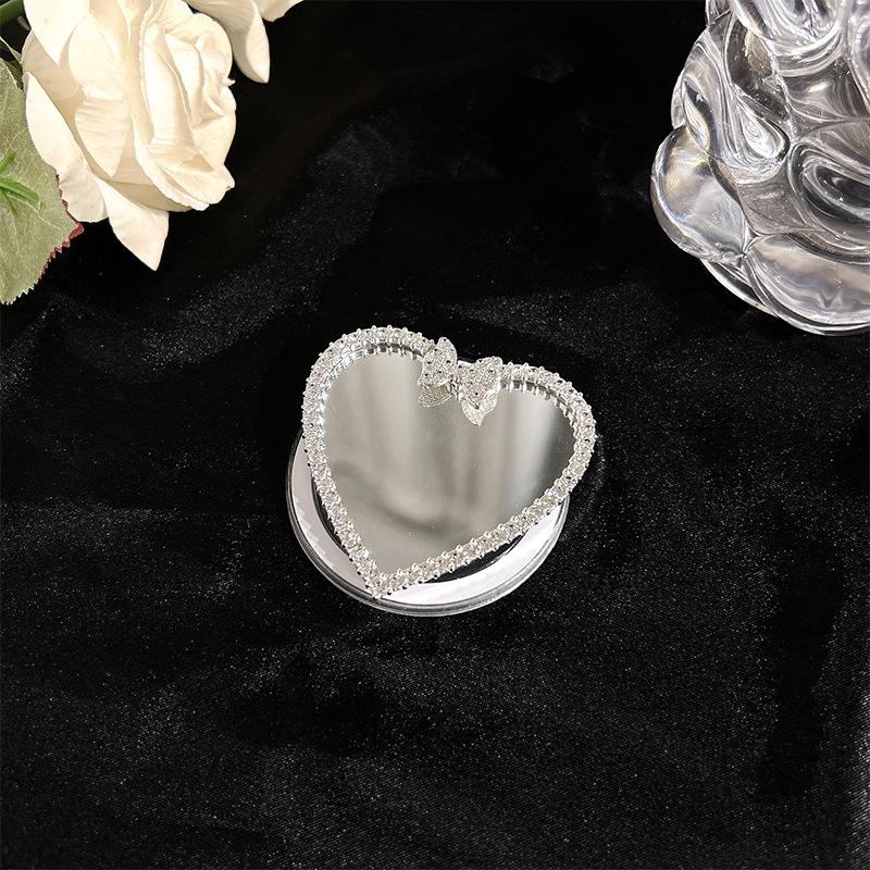 Magnetic Mobile Phone Airbag Bracket Glass Mirror Sticker Magsafe Flower Love Bow Rhinestone Portable Makeup