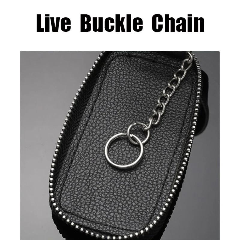 AABHX1 Leather Car Key Bag Case for Cadillac Escalade CTS ATS SRX Deville BLS XT4 XT5 XT6 STS XTS SLR XLR CT4 CT5 CT6 Auto Accessories