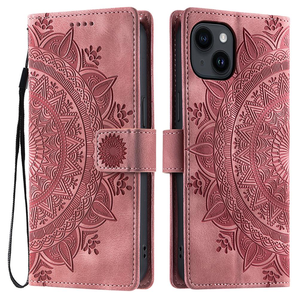 Style 018 For iPhone 13 Case Imprinted Totem Skin Feel Wallet Leather Phone Cover