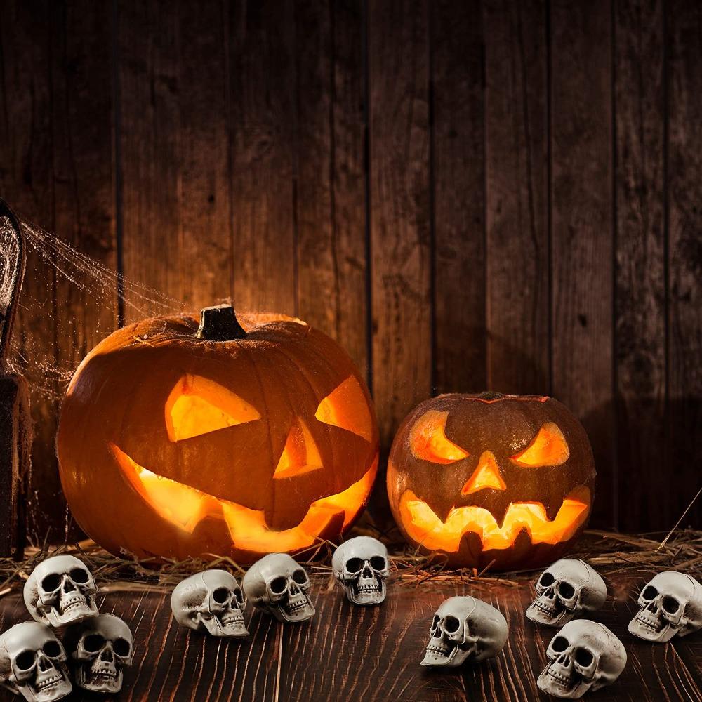 10 Stück Halloween Mini-Schädelkopf Tischdekoration Furchterregende Schädelköpfe Gruselige Requisiten Halloween Dekoration Requisiten Schädel Dekoration