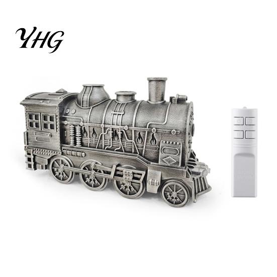 Large Capacity Desktop Humidifier Vintage Steam Train Aroma Diffuser, 300ml Ultrasonic Cool Mist with Dual Quiet Humidifiers for Baby Room LED Lights,