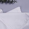 Artistic Hand Drawn Bridal Handkerchief DIY White Cotton Square Hanky Lace P9YB