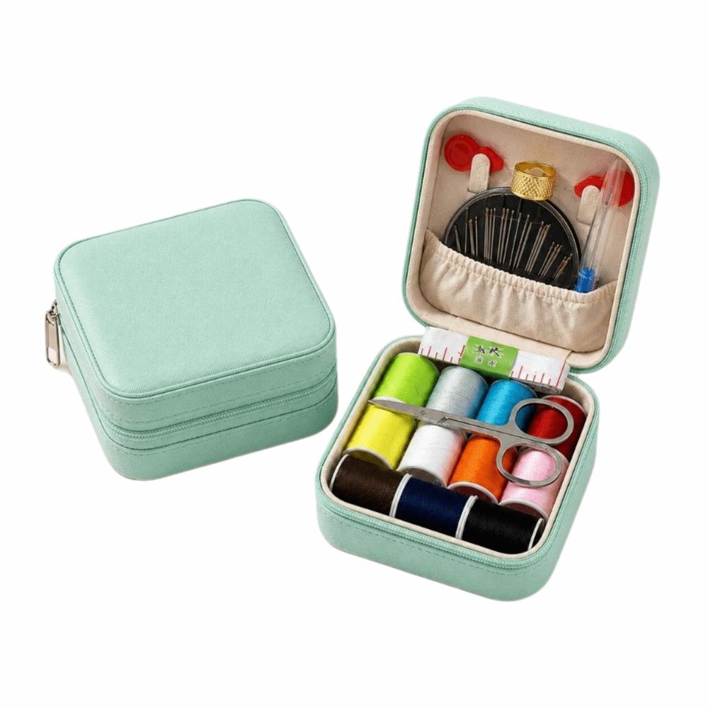 DIY Projects Hand Sewing Tool Kit Portable Sewing Supplies Organizer  Travel Sewing зелёный