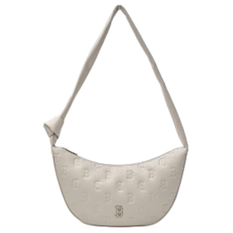 

MLB Fashionable Versatile Portable PU Underarm Bag Shoulder Bag Medium Size Unisex Bags White Black 3ACRMV15N White