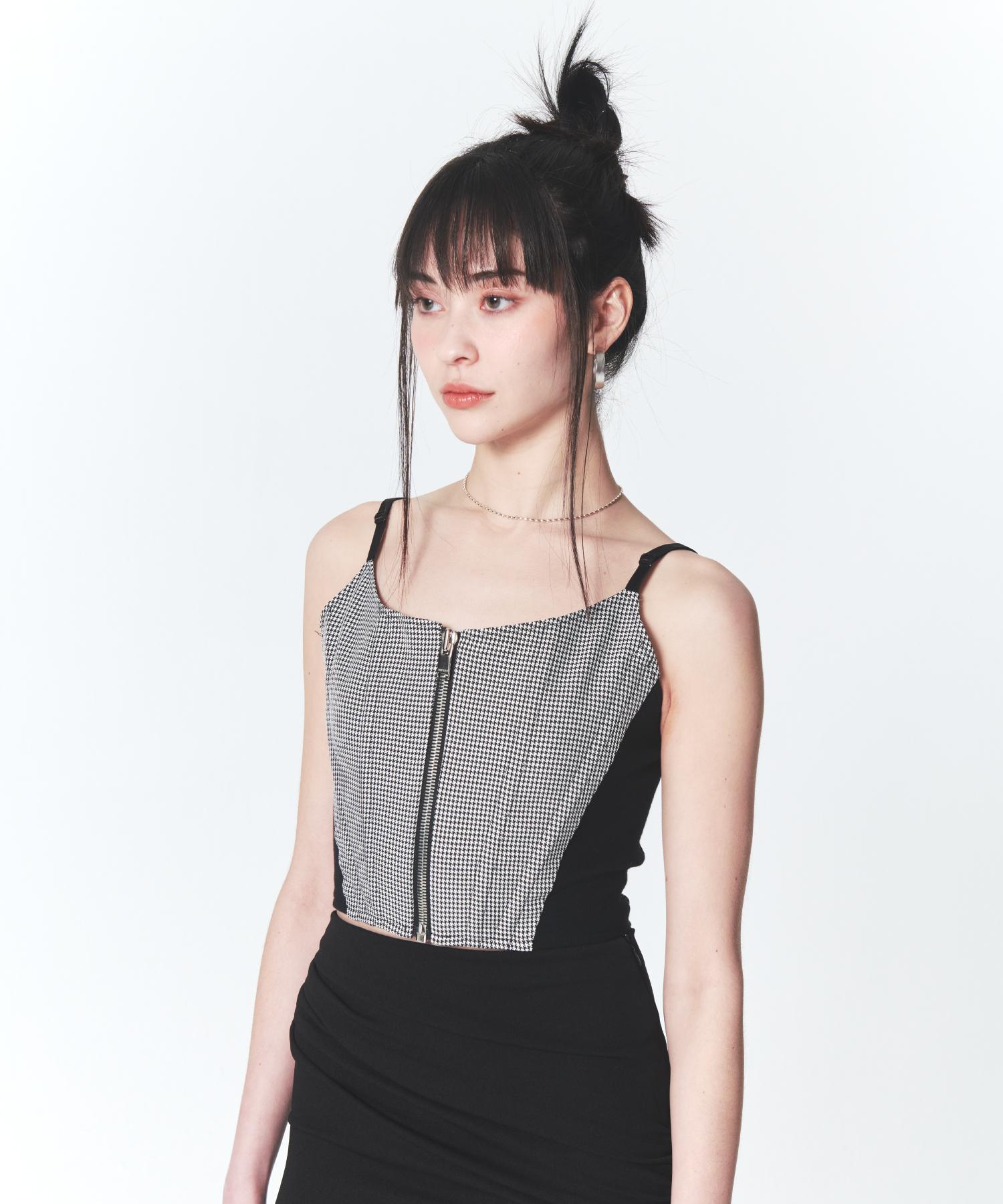 Infrap Houndstooth Corset Sleeveless Free