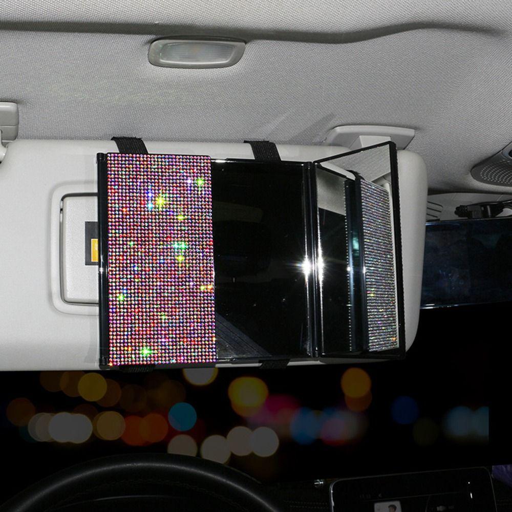 Foldable Sun Visor Cosmetic Mirror Ultra-thin Car Makeup Mirror  Decorative