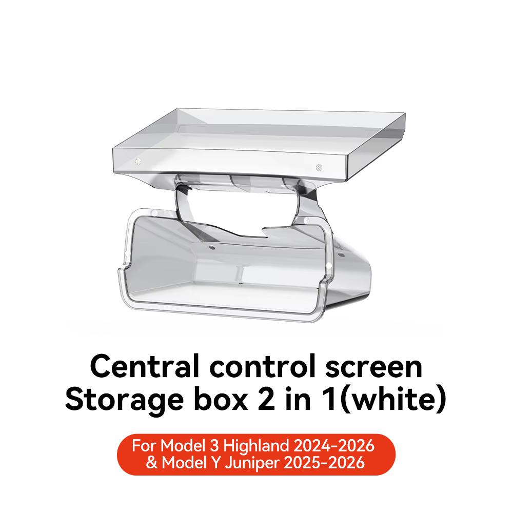 YZ For Tesla Model 3 Y Juniper Highland 2021-2025 Storage Box Hidden Center Console Organizer Tray Magnetic Under Screen Box