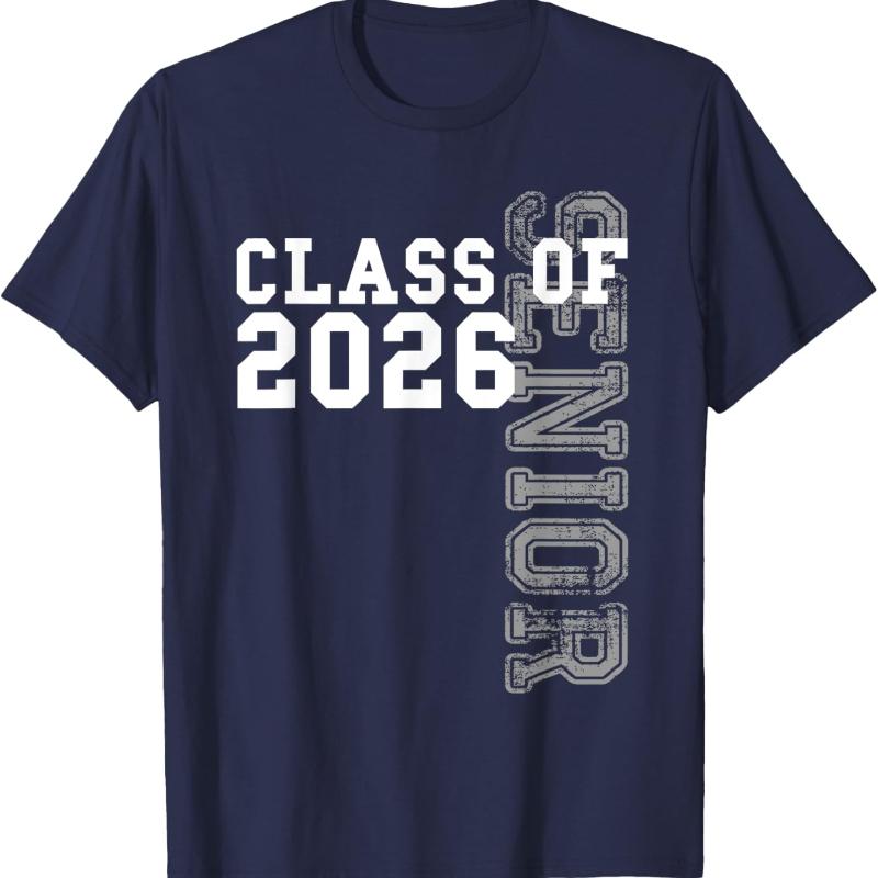 Class of Senior Graduation Student Simple Letters Graphic TShirts Commuter Allmatch Casual Style Regular Short Sleeve