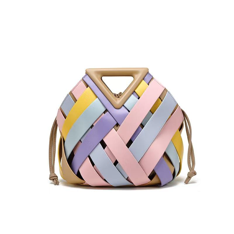 Magnetic Buckle Woven Triangle Women's Handbag - Large Capacity Crossbody Bag