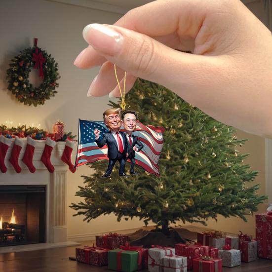 Trump Christmas Ornament 2024 Funny Trump Acrylic Ornament Christmas Tree Hanging Decoration for