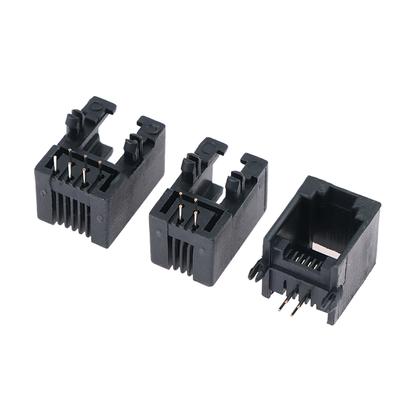 10Pcs Rj11 Telephone Socket Curved Pin 95001 4P4C 6P6C 6P4C Female Jack Pcb Connector Telephone Socket
