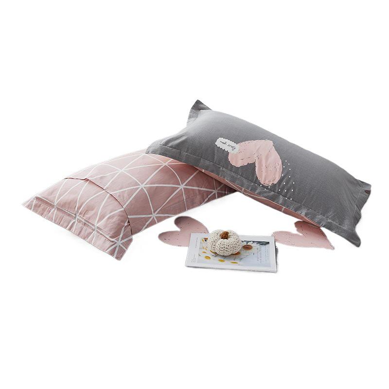 Set of Two 100% Cotton Adult Pillowcases, 48x74cm Standard for Double Bed
