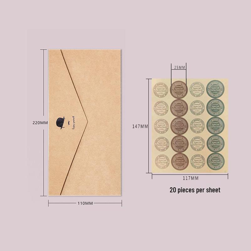 Retro Hot Stamping 5-Piece Envelope & Seal Set for Western-Style Greeting Cards and Qixi Festival Invitations