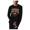 Harley-Davidson Men's Long Sleeve Cotton Crew Neck Shirt - Black