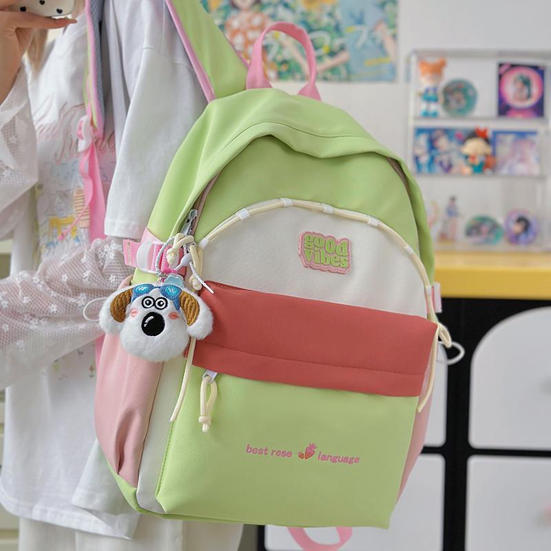 

Large Capacity Contrast Backpack Student Schoolbag озеро синього кольору