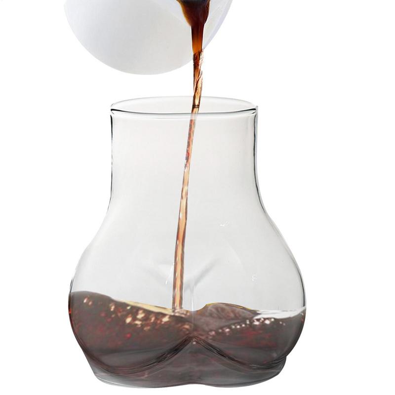 450ml Butt Shaped Mug Milk Cup Borosilicate Glass Transparent Butt Drinking Cups Portable Glass Cup for Water Milk Coffee