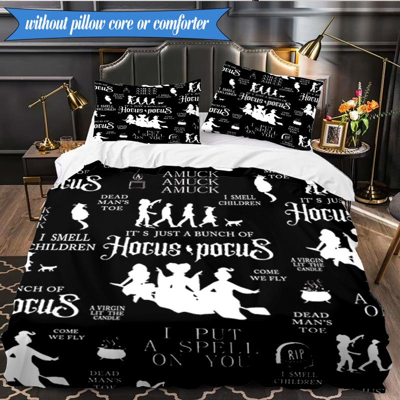 Halloween witch 3pcs K-pop music group Bedding set,Ideal for Bedroom, Dormitory,Including Duvet Cover And 2pcs Pillowcases,Fan gifts