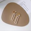 Retro Hong Kong Pearl Square Tassel Clip-On Earrings - French Style, Elegant & High Quality