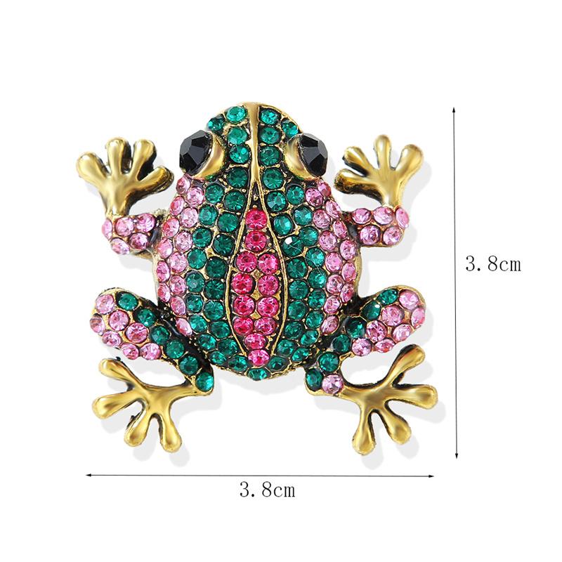 Fashion Retro Rhinestone Frog Brooches For Women Clothing Coat Jewelry Accessries Gifts