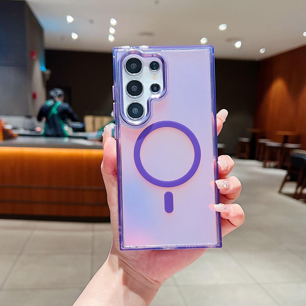 For Samsung Galaxy S24 Ultra Case Compatible with MagSafe Color Changing TPU Phone Back Cover