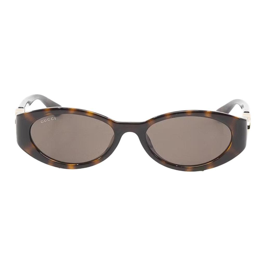 Gucci Logo Detail Oval Sunglasses Men Sunglasses Tortoiseshell GG1662SA002