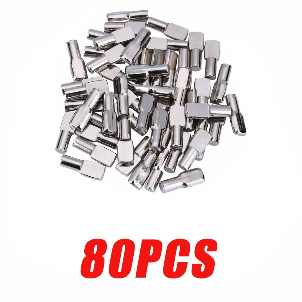 20/80pcs Shelf Support Pegs Cabinet Closet Laminate Pins Glass Nickel Plated Pin Fixing Bracket Shelf Bracket Furniture Hardware