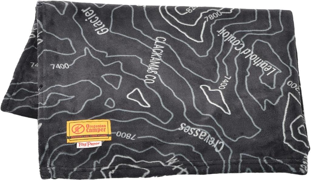 Oregonian Camper Outdoor Fireproof Topo OCFP512TB Blanket, Large, Black,