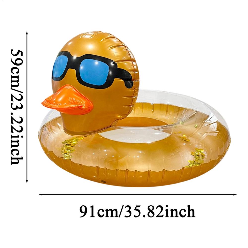 Swim Ring Swimming Donut Float Sequins Inflatable Duck for Kids Adults Teens Beach Summer Party Lake Pond Girls Adults Teens золотой