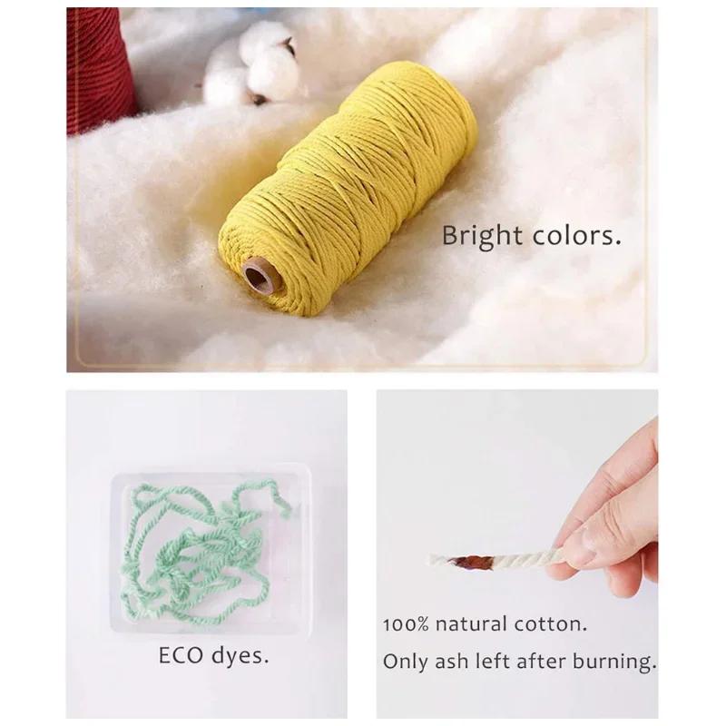 Cotton Macrame Cord Rope Bohemia Wedding Crafts DIY Twine Thread String Handmade Sewing Home Wall Hangings Party Decor