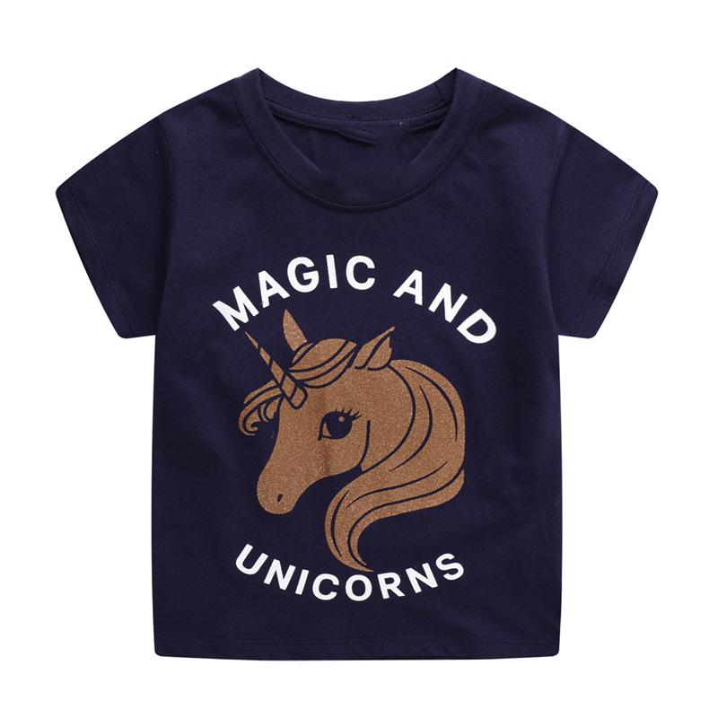 Little maven 2026 Summer Cartoon Unicorns Prints Children t-shirts New Baby Boys Girls Shirts Tops Clothes Kids Clothes