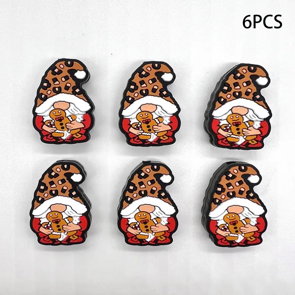 6/32PCS Multi-Size Christmas-Themed Silicone Beads Set, Perfect for DIY Crafting Keychains, Necklaces, Bracelets & More