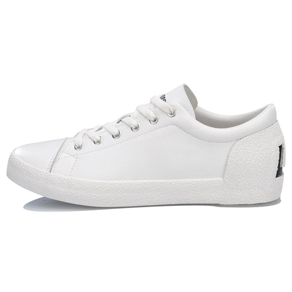 Li Ning Synthetic Leather Fashion Wear Resistant And Lightweight Low Top Skateboard Shoes Men's White AGCP055-2