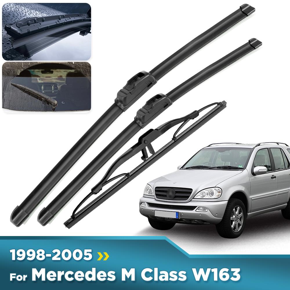For Mercedes-Benz M Class W163 1998-2005 1999 Wiper Front & Rear Wiper Blades Windshield Windscreen Window Brushes 22"+22"+16