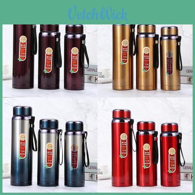 Stainless Steel Insulated Travel Mug With Tea Separator And Carrying Rope For Outdoor Use