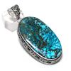 Natural Tibetan Turquoise 925 Sterling Silver Jewelry Pendant 2.68" ETC-14583