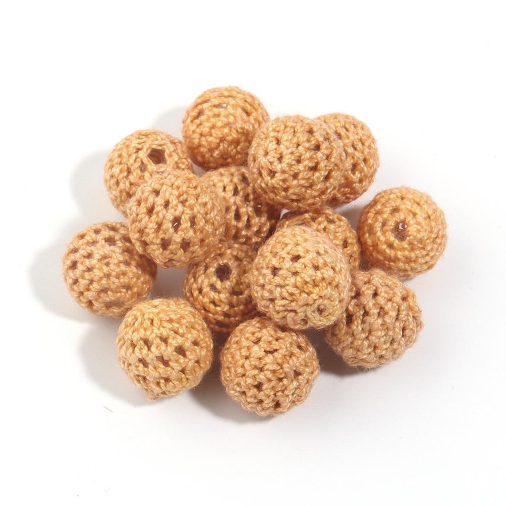 

10pcs 14/20mm Acrylic Crochet Round Beads Colorful Handmade Loose Spacer Beads For DIY Jewelry Making Necklace Bracelet Keychain 14mm жёлтый