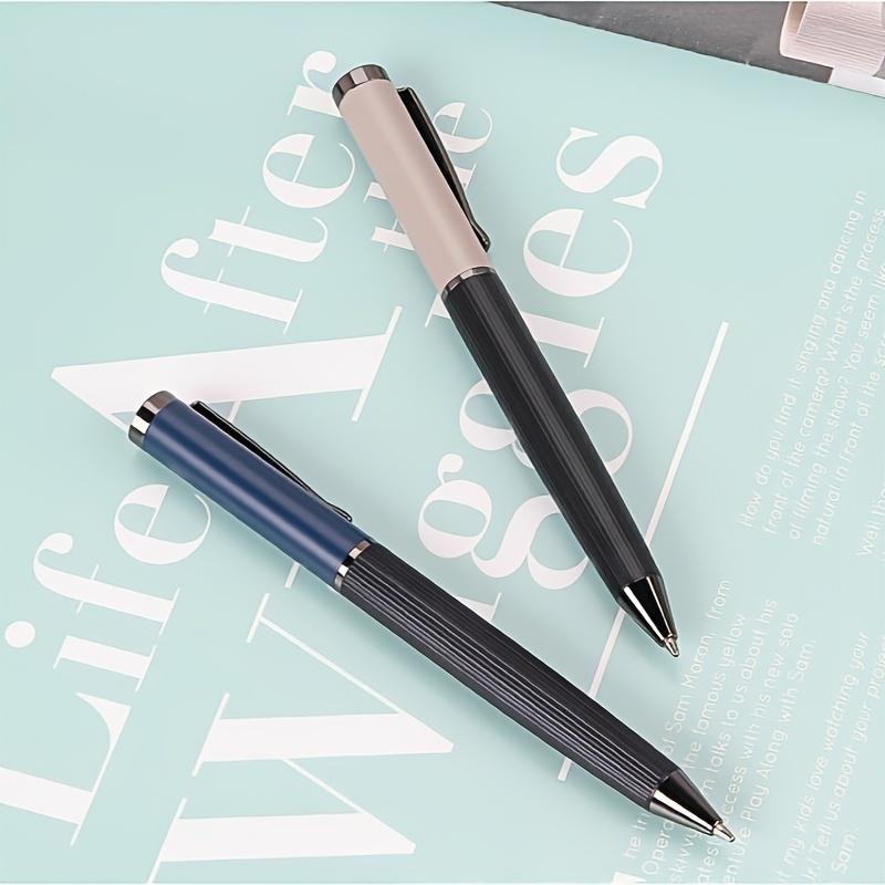 High-quality metal rotating ballpoint pen, business office signature pen, daily learning writing practice ballpoint pen (black ink)