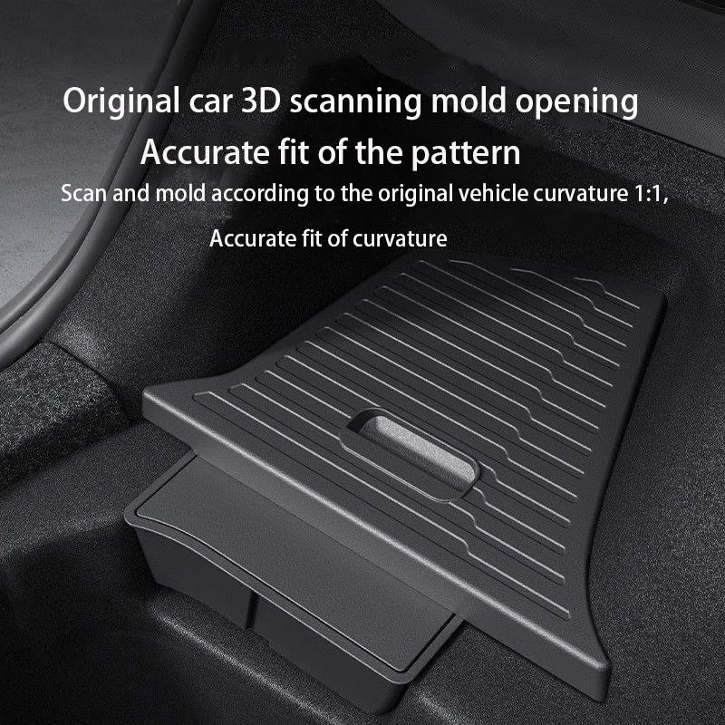 TPE Car Trunk Side Storage Box for Tesla Model Y Juniper 2025+ Trunk Organizer Cover Pad Divider Storage Space Decoration Parts