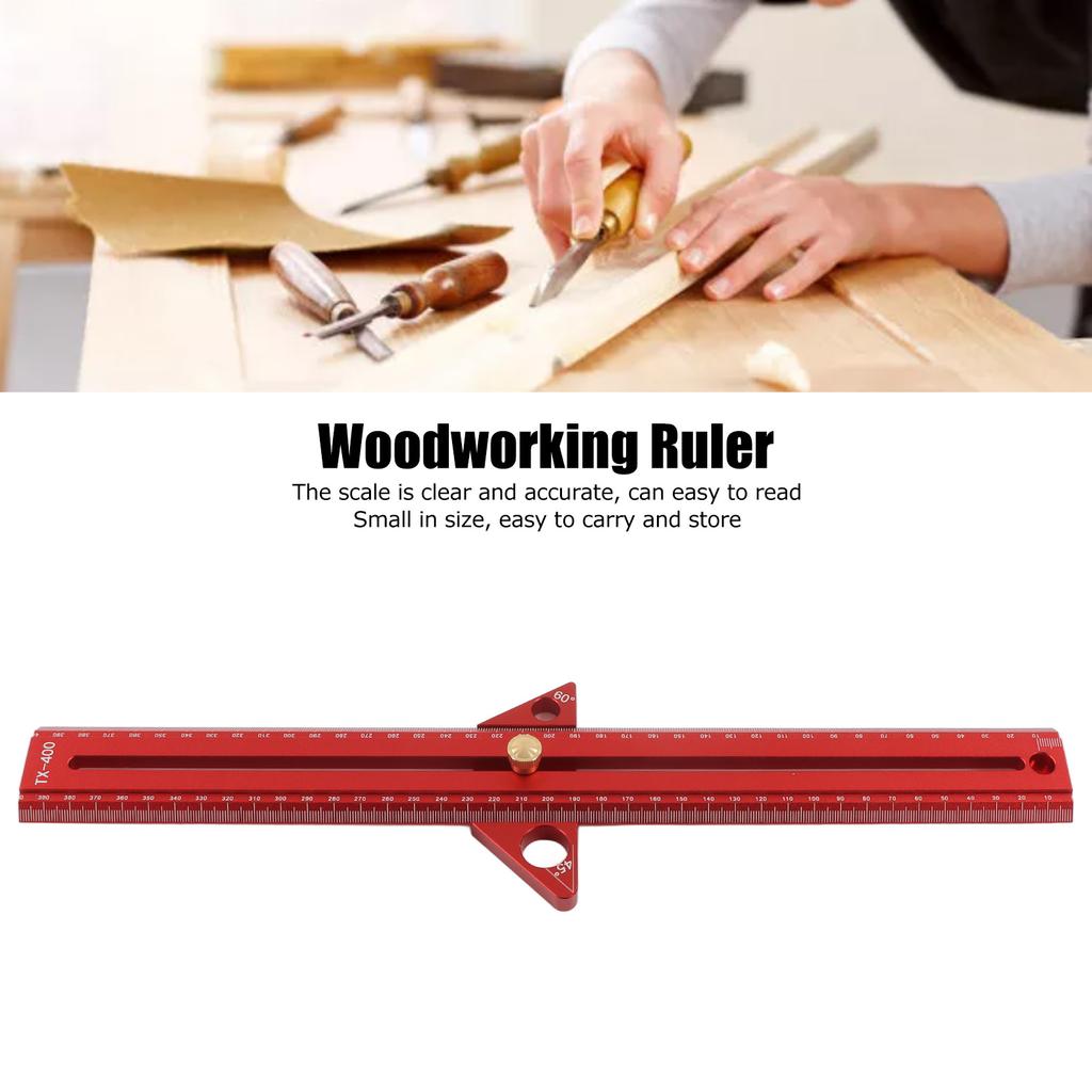 Woodworking T Track Ruler Multifunctional Aluminum Alloy Portable Wood Measuring Angle Ruler