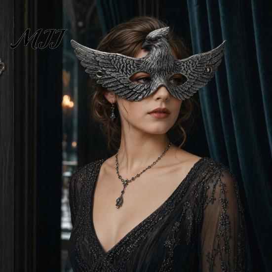Leichte Halloween-Maske Cosplay Adler Maske, Realistischer Vogel Halbgesicht Unisex Kostüm Maskerade für Halloween, Karnevalsparty Detailliertes Flügel