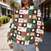 Women's Christmas Print Crewneck Sweatshirt Lightweight Casual Pullover for Holiday and Everyday Wear