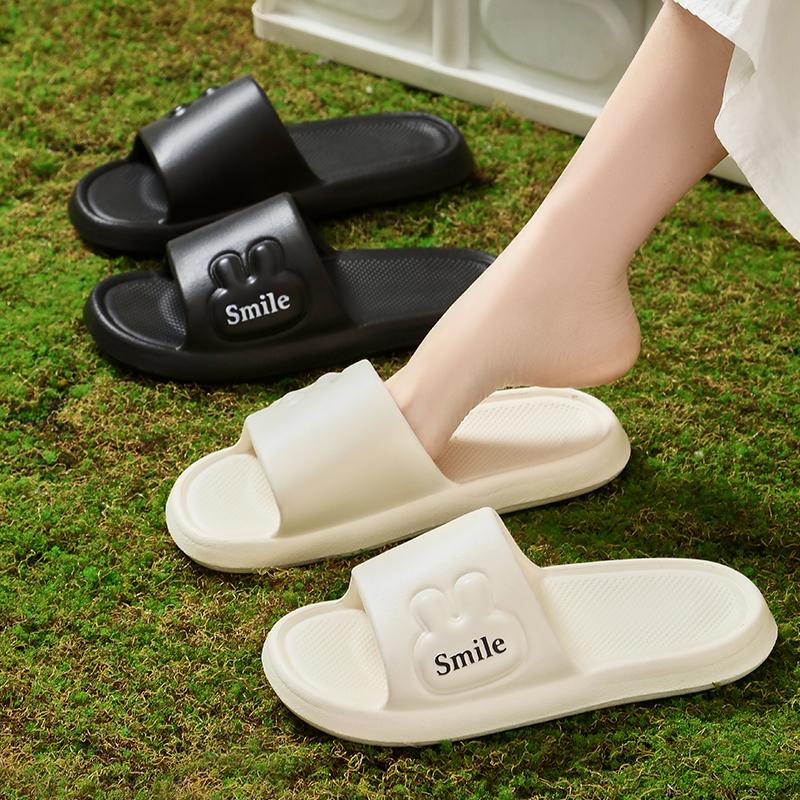 Printting Cute Bunny Women Slippers EVA Summer Indoor Soft Cartoon Rabbit Sandals Unisex Bathroom Anti-slip Outdoor Comfy Men Le