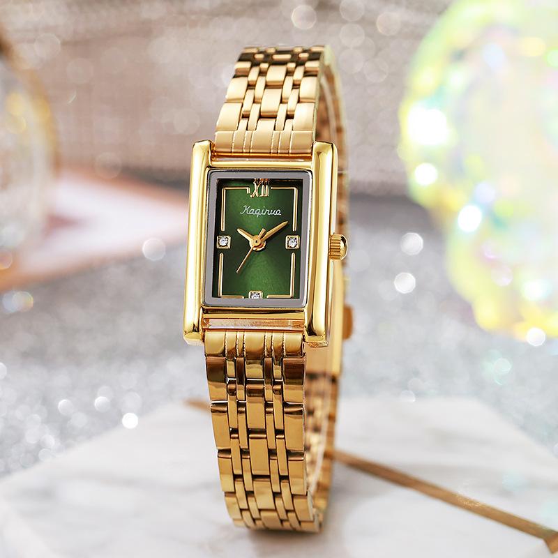 Luxury Brand Rhinestone Square Dial Quartz Watch Fashion Woman Steel Strap Wristwatch Dropshipping Clock Relogio Montre Femme