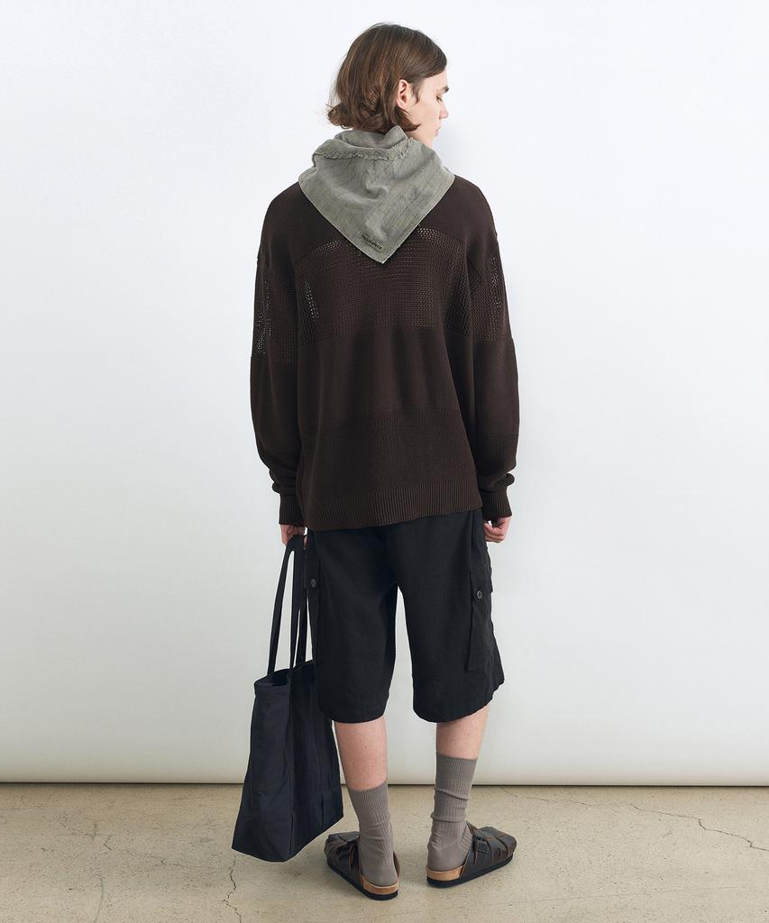 INSILENCE Contrast Panel Pullover Knit Brown