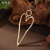 New hollow geometric love long pendant, women's simple hollow heart long necklace