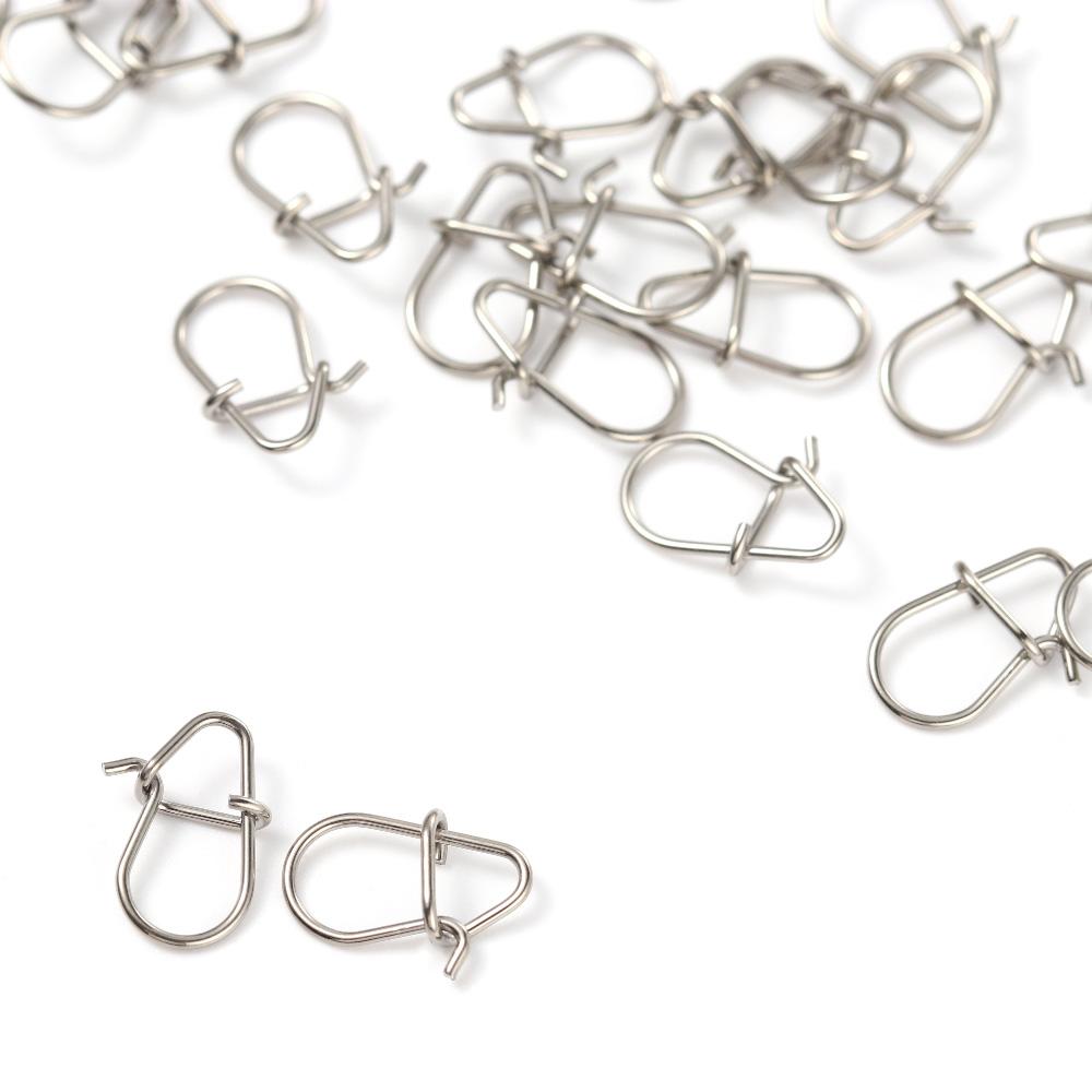 Fishing Accessories Stainless Steel 0.6mm Fish Hook Pins Safety Snaps Fast Clip Lock Lure Connector